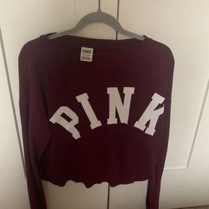 Cropped Maroon PINK Sweater